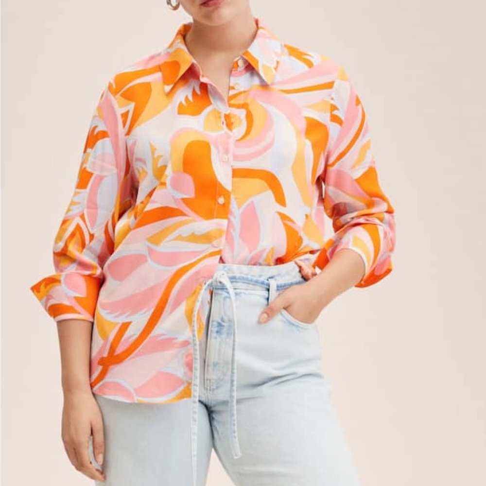 Mango Multicolored Button Down Shirt - image 3